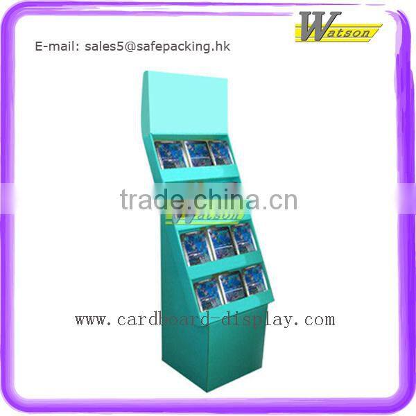 Supermarket Promotion corrugated Floor Stand Paper Shelf Display