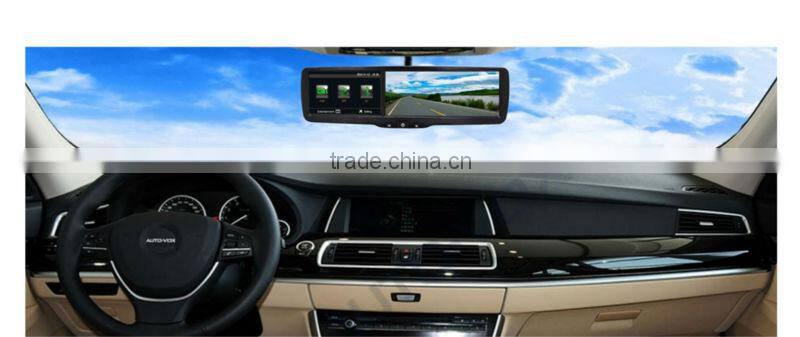 FCC CE rearview mirror car DVR with monitor GPS for cars