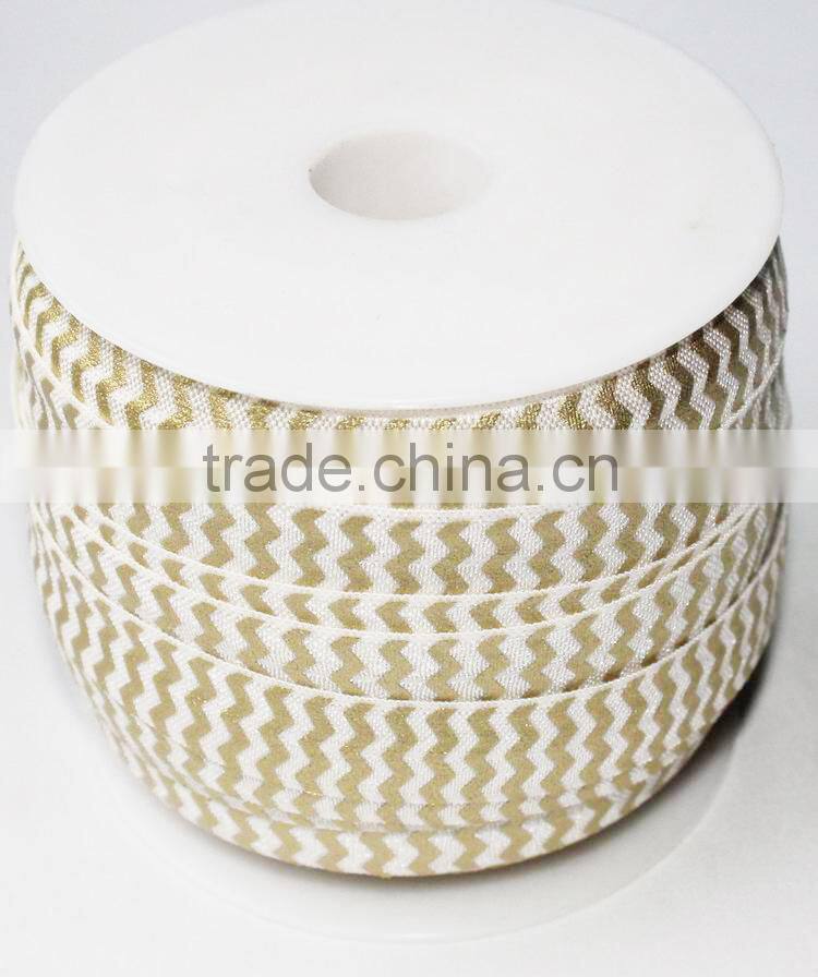 Floral Print Fold Over Elastic for Baby Headbands Choice color of 5/8 inch FOE Elastic By The Yard