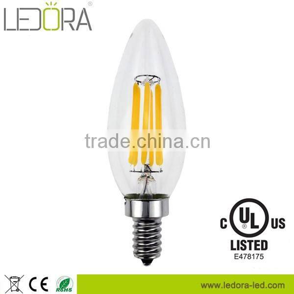 UL listed high lumen glass 360 degree 2w 4w 6w E12 dimmable led lamp