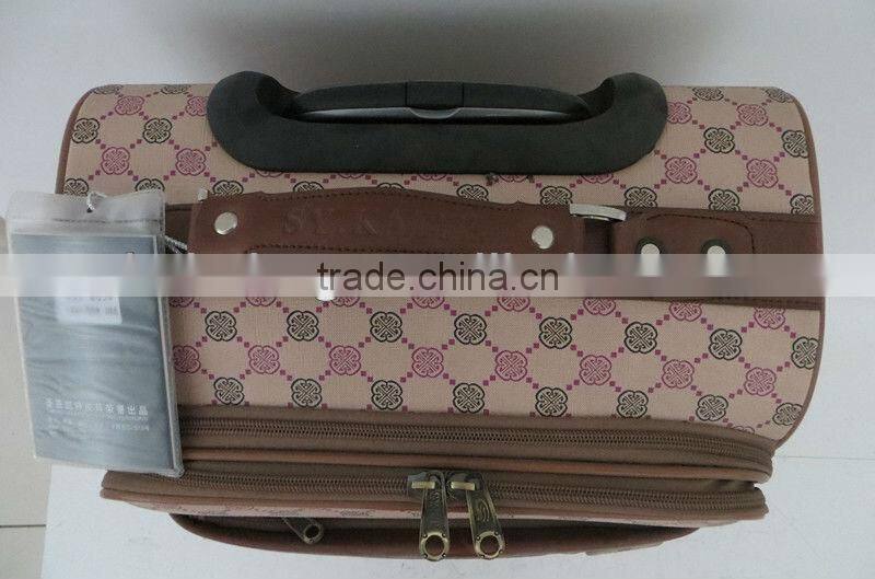 2015 top design newest carry-on 4 wheels PU trolley luggage