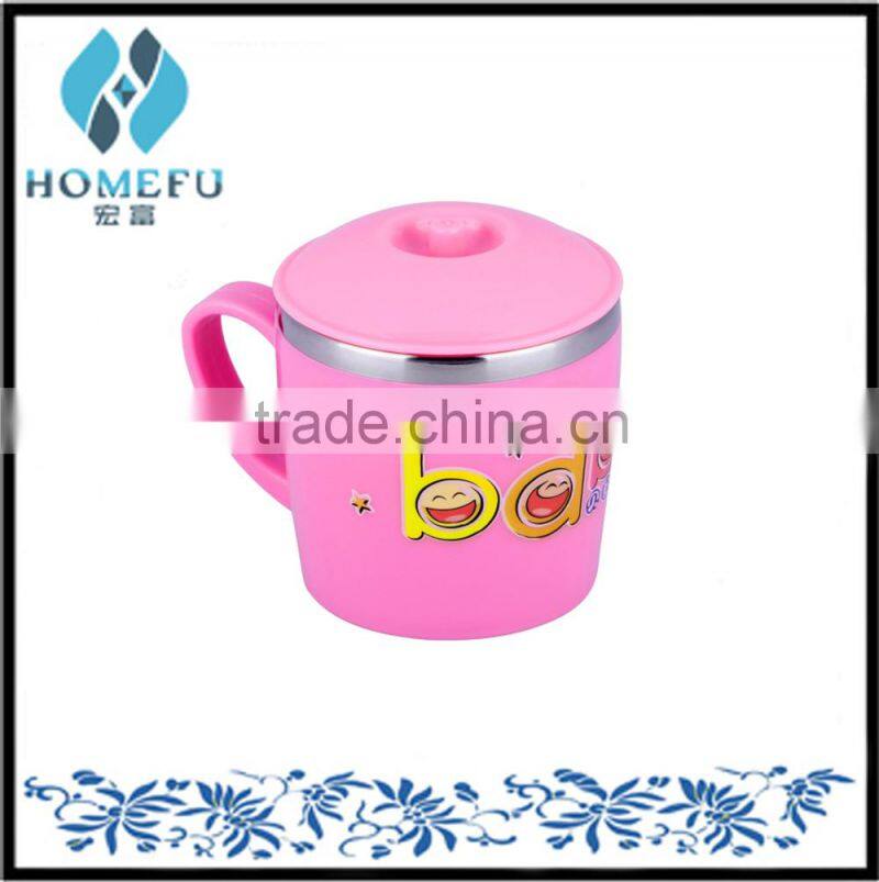 2015 kids water bottle mugs cup double wall stainless promotional