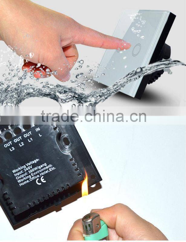 1gang 1way EU Standard, Remote Switch, Crystal Glass Panel Wall Light Remote Touch Switch