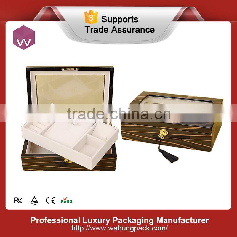 Handmade high glossy wood cigar box with humidor(WH-3754-3-ML)