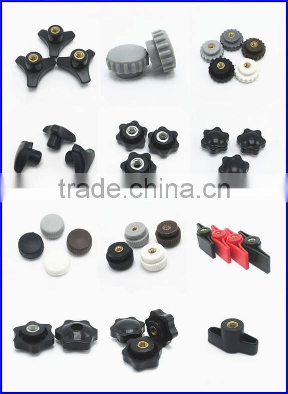 black nylon plastic double spoked handwheels with folded handle