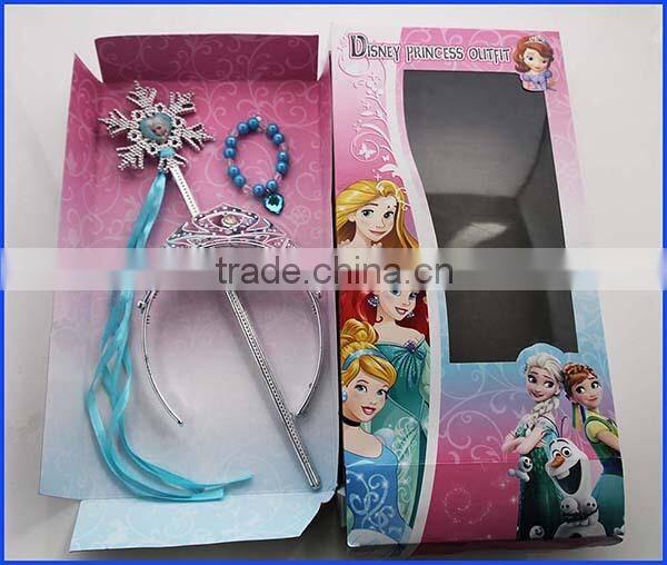 Attractive packing Fushion frozen Elsa snowflakes jewelry wand set for sale