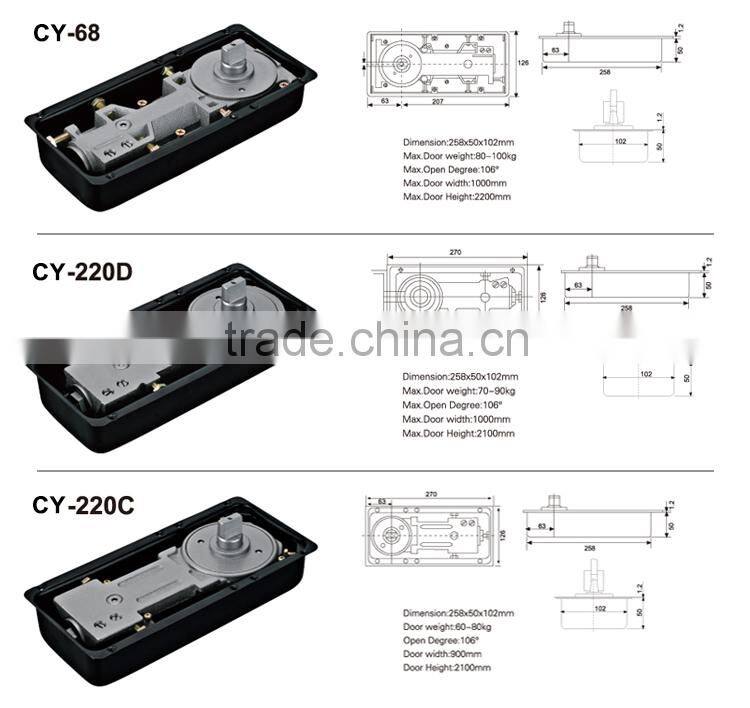 Automatic Glass Door Closer Hydraulic Floor Spring Price