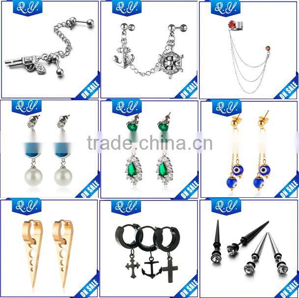 New Model Hot Sale Products Double Flower Design Hanging Ear Ring for Girls