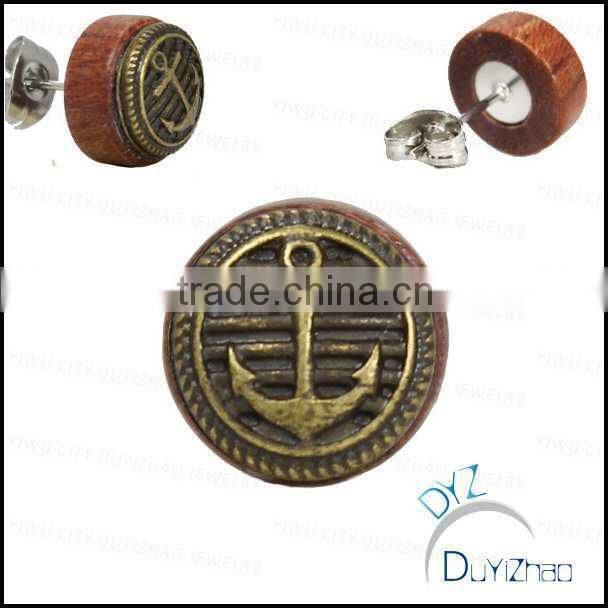 latest fashion cheap wood stud earrings