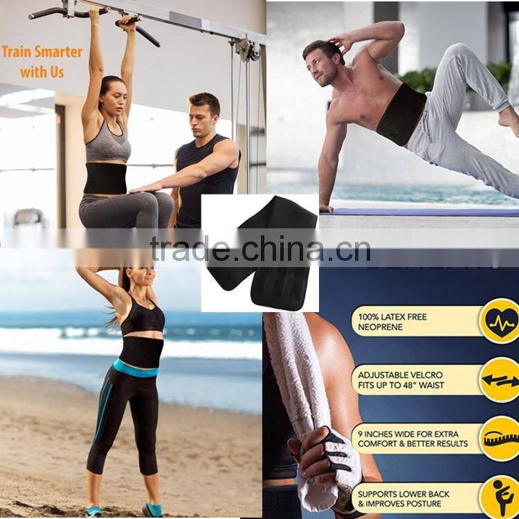 Custom brand factory price safety neoprene black belt front slimming waist
