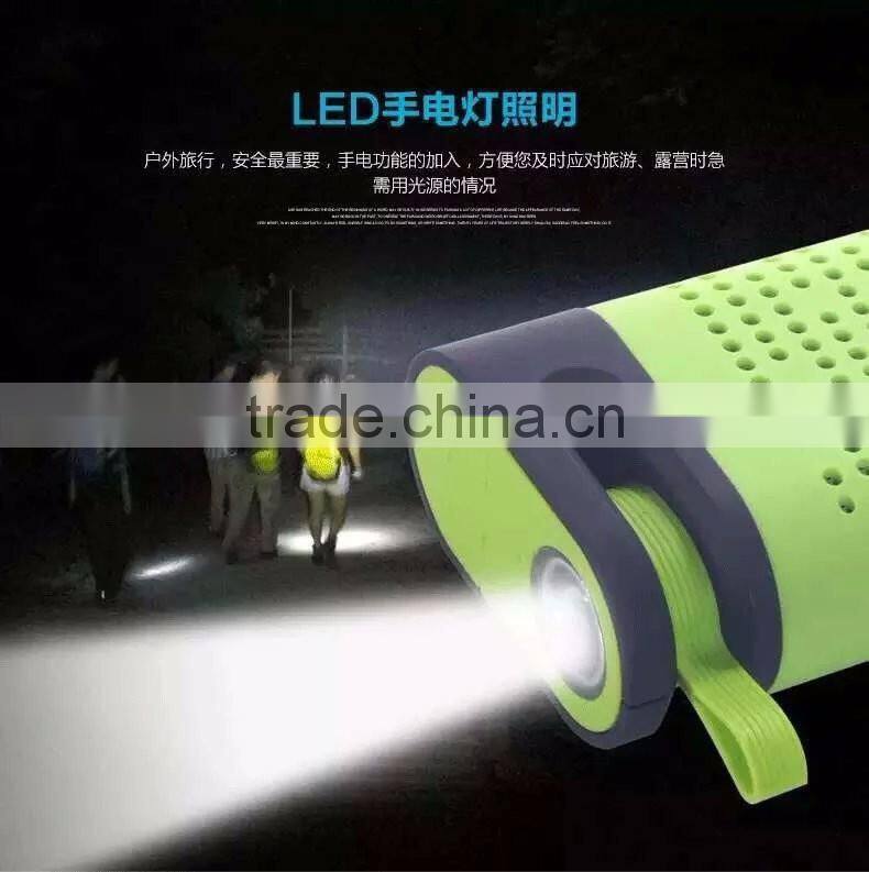 Hottest Top Quality 2016 music bluetooth speaker with Mobile phone charging ,FM radio,LED Light, TF Card support