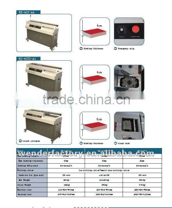 WD-40T-A4 Glue binder Book Binding Machine