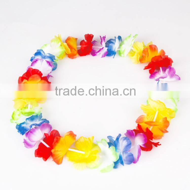 Customized Promotional Colorful Flower Lei Hawaii Collar for Hawaii