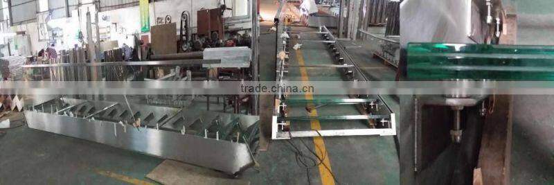 commerical modern stainless steel laminated glass stairs