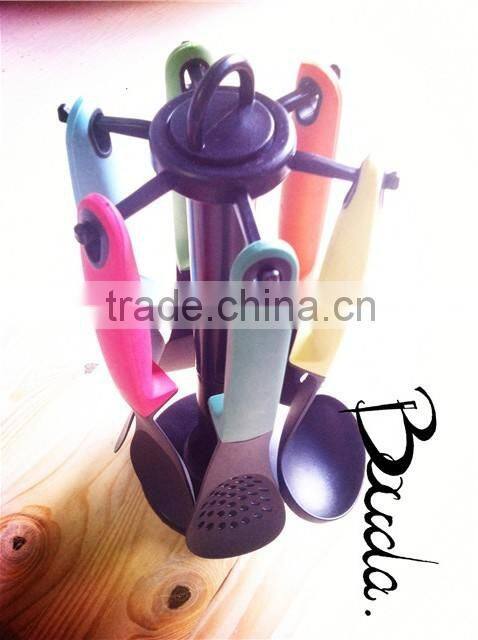 2016 New 6pcs colorful FDA/LFGB nylon kitchen tools with holder BD-N7788