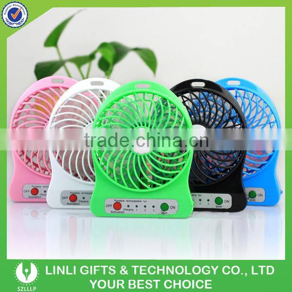 New 2016 Product Idea USB Table Rechargeable Mini Fan Portable USB Rechargeable Fan With Led Lights