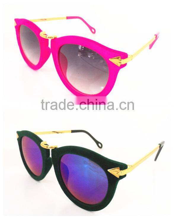 2015 the newest and popular sunglass with flocking materials