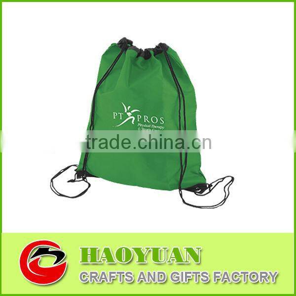 Green 210D nylon drawstring shoe bag-HYGWD035