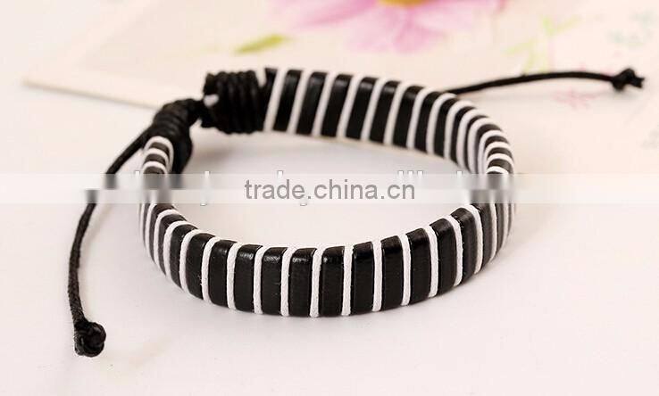2016 Handmade Rope Bangle Cow Leather Bracelet For Couples