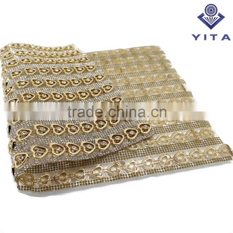 glue back crystal hot fix rhinestone mesh sheet trimming for shoe and cloth
