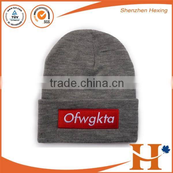 Customized winter hat knitted hat beanies 100% polyester