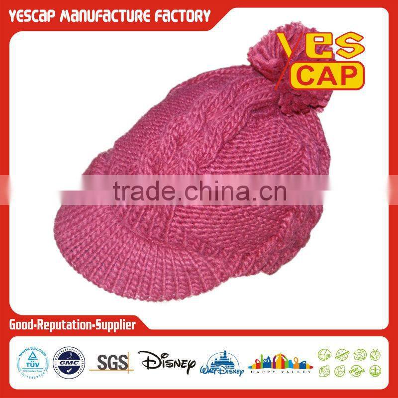 lovely beanie hats with top ball/children winter hat