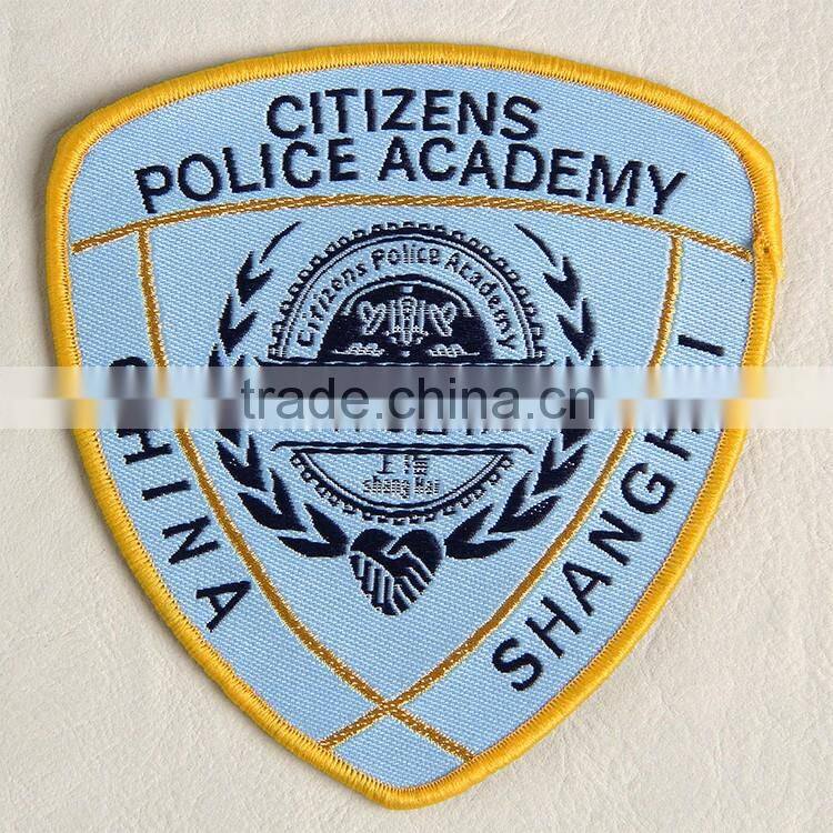Zhejiang weaving label factory customs woven brand badge police department uniform clothing