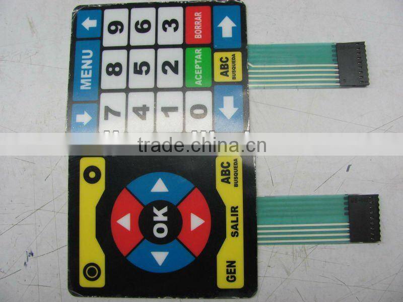 4 push button and a cut out window control switch panel metal dome membrane switch