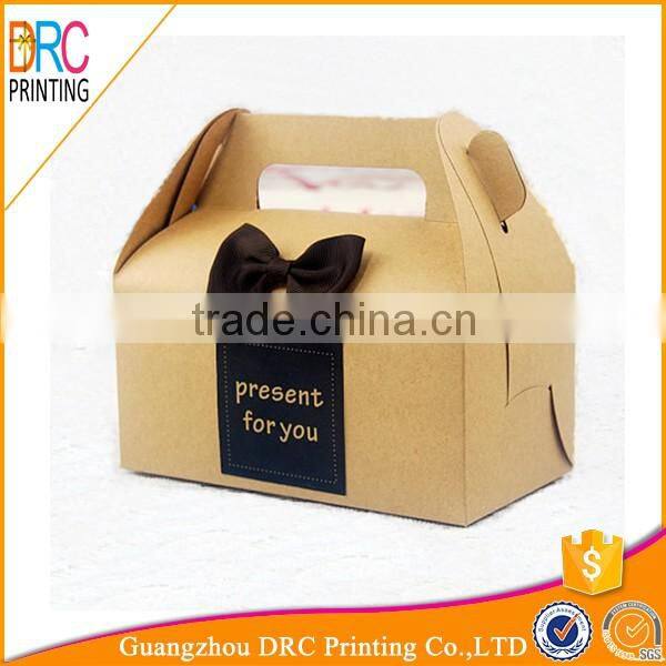 Handmade cardboard paper cup cake box with handle