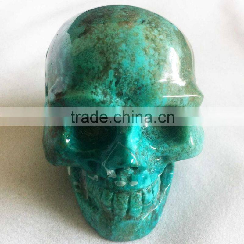 Gemstone Crafts Turquoise Skull Carving