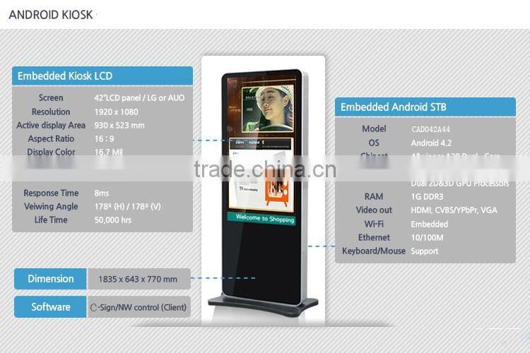 New edition high definition floor Standing outdoor advertising LCD/LED display Digital Signage kiosk