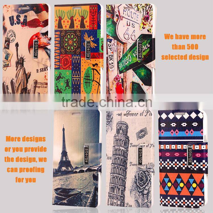 DIY Pattern Stand Wallet Flip Leather Custom Printed Phone Case for iPhone 4G/4S