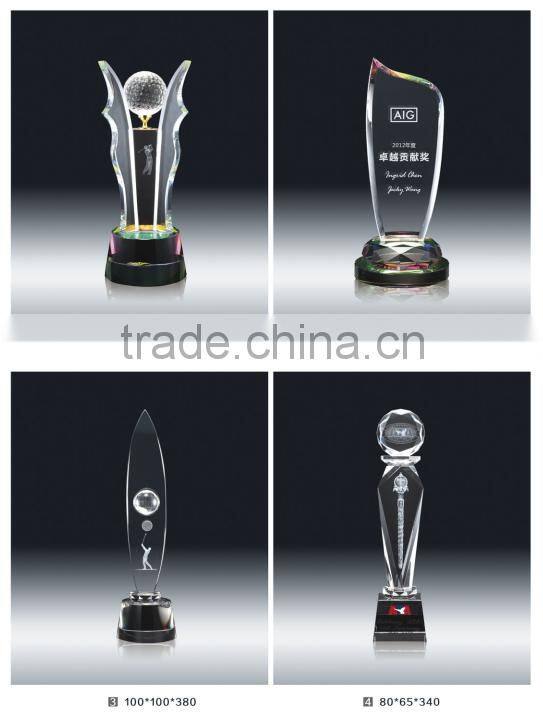 glass art crystal trophy
