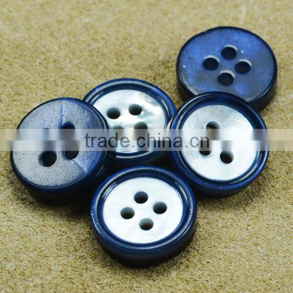 Customized engraved plastic and natural shell combination button