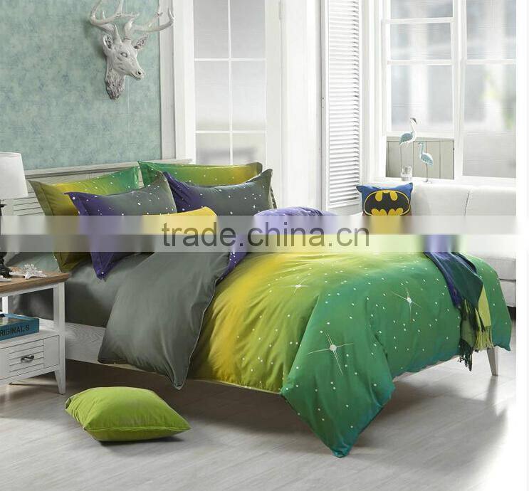 100% cotton new designed most comfortable knitted star printing 4piece sheet set