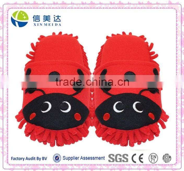 Funny plush animal shaped insect women slippers