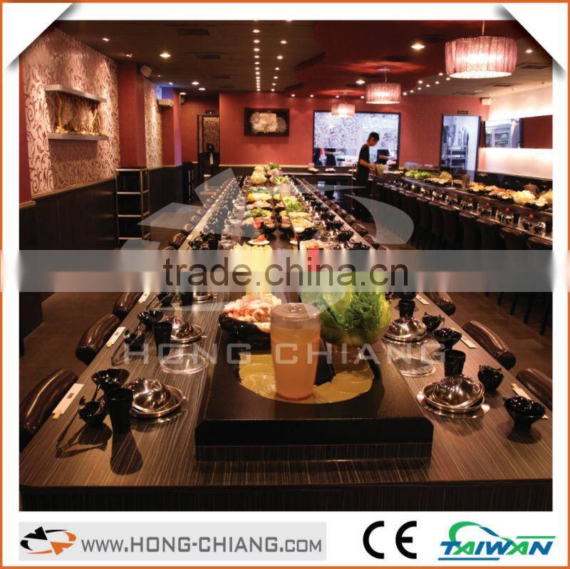 Sushi conveyor rotary system - Single deck styles - Special Coating for Track