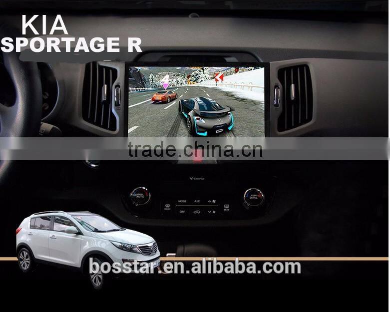 Automotive use car audio gps stereo dvd system FOR KIA SPORTAGE R with quad core high definition multi-touch screen,wifi, bt,dvr