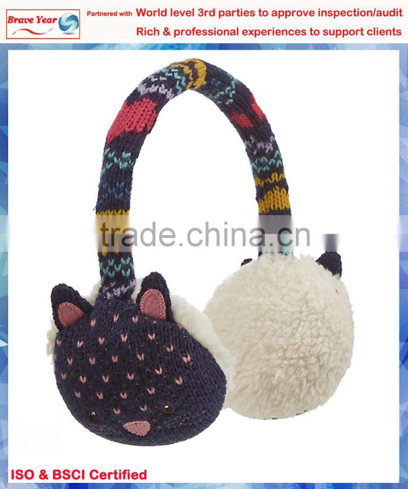 Featuring adorable cat faces fake fur earmuff,funny ear muff,ansi earmuff