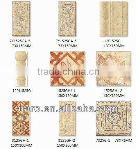 Non-slip decoration luxury polished porcelain archaized glazed tile