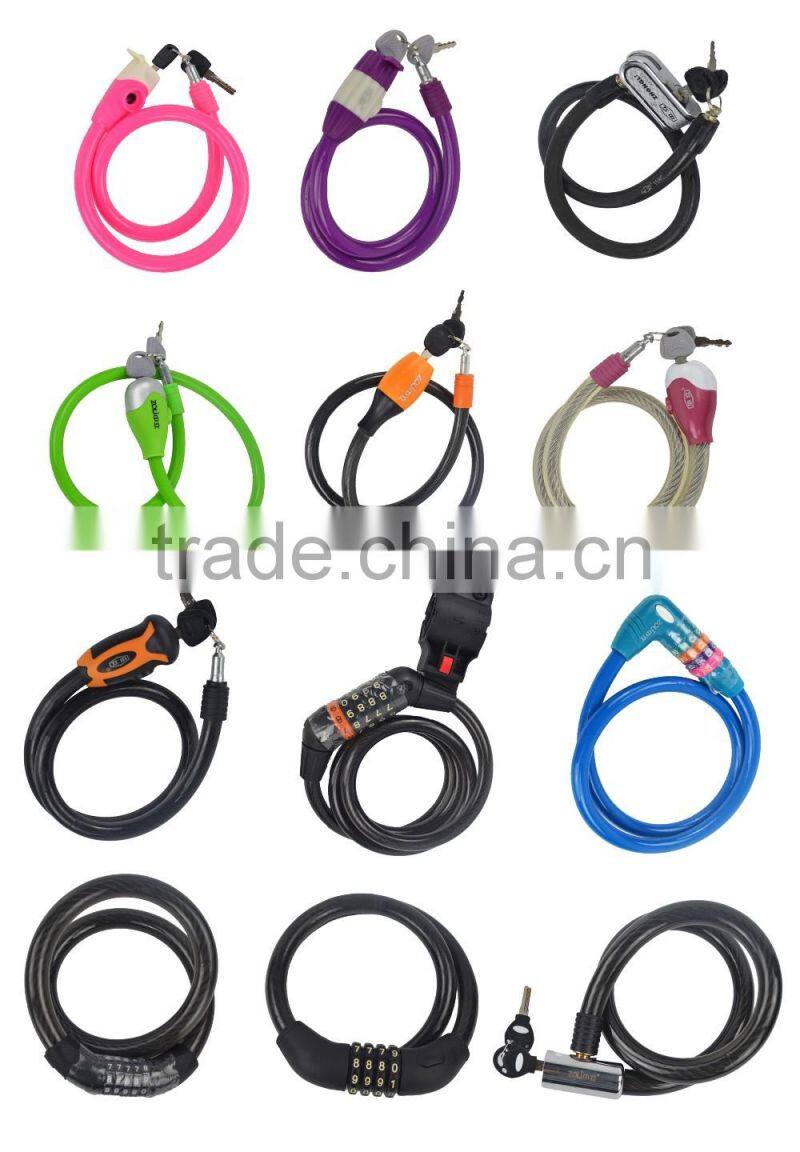 hot selling good quality anti-theft bicycle spiral lock