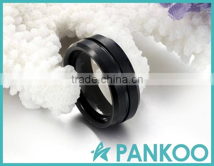hot sale wholesale rings for men jewelry trendy black tungsten ring
