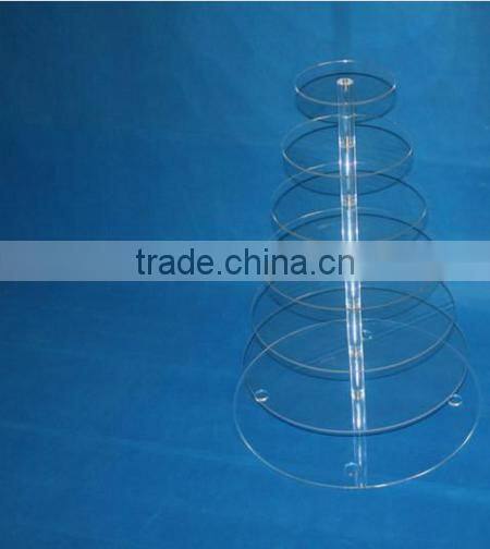 round clear 5 tier acrylic wedding cake stand for sale