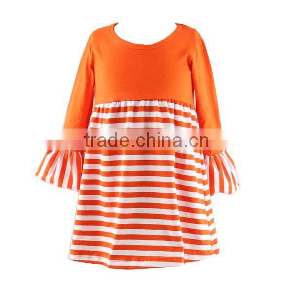 Kids dress new style pumpkin printed baby girls dresses pearls halloween dress little girls latest dress