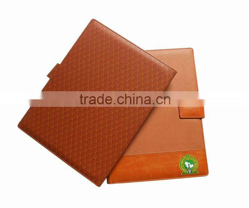 High quality pu leather file/document folder with magnetic