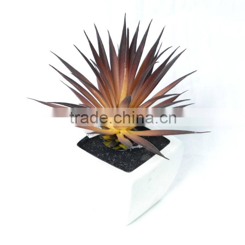 Square Potted Decorative Artificial Brown Succulent Plant