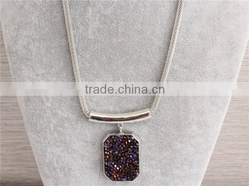 Women female fashion necklace new design 24k rhodium necklace for women