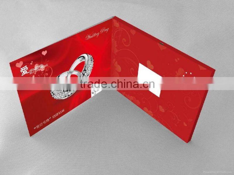 TFT screen video greeting card ,Chinese type wedding invitation card ,digital video card