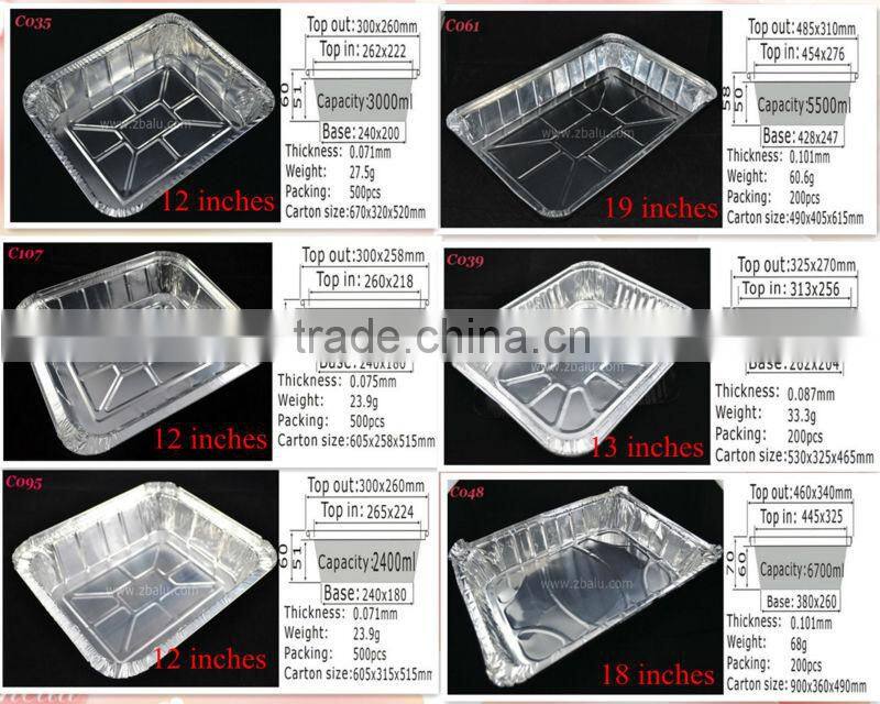 Zhongbo Disposable party aluminum foil pan 3000ml