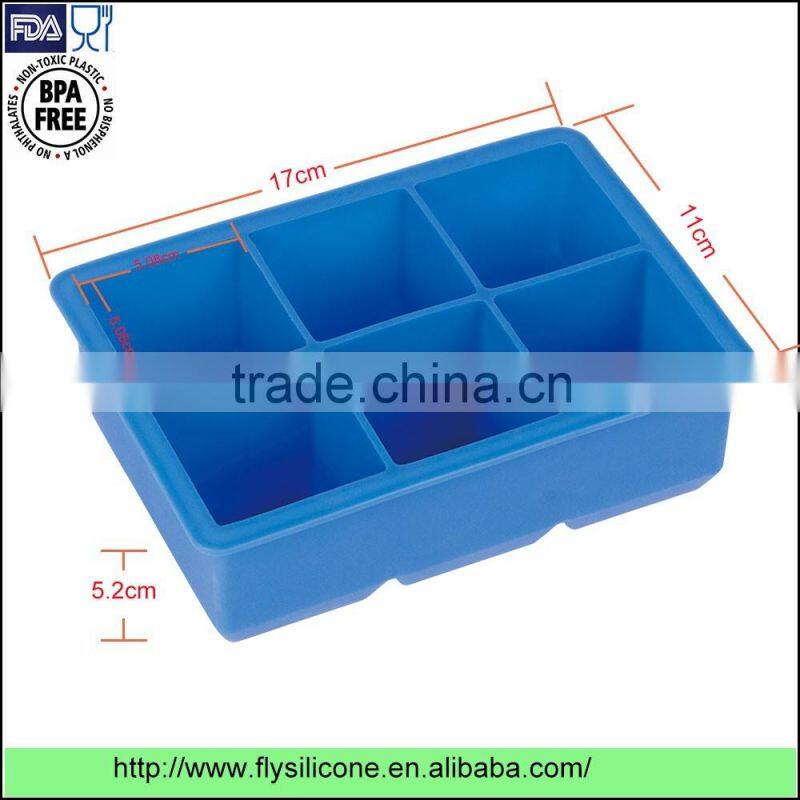 Hot sale on amazon customized logo perfect big size silicone ice cube mold